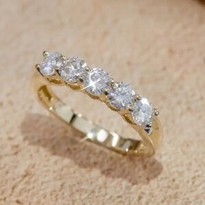 18k Gold Vermeil & 9.25 Sterling Silver Women's Ring 7 1/2